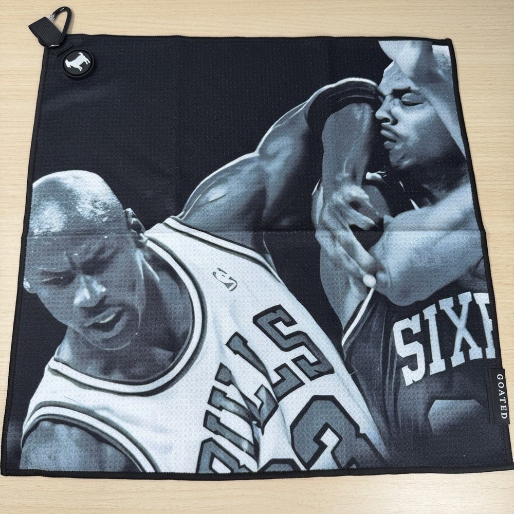 GOATED GOLF TOWEL 18x18 Magnet Clip Michael Jordan #23 Chicago Bulls Rare New